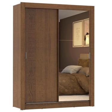 Imagem de Guarda Roupa Solteiro 2 Portas Correr Espelho Denver Madesa