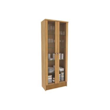 Imagem de Paneleiro De Cozinha Modulado Cr6002 Com 2 Portas Com Vidro 64cm Natural Tecno Mobili