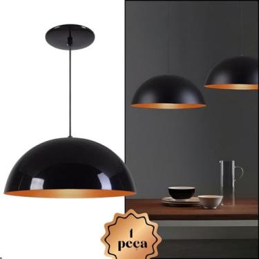 Imagem de Luminária Pendente Meia Lua 30cm Preto E Cobre 110/220v - Suas compras