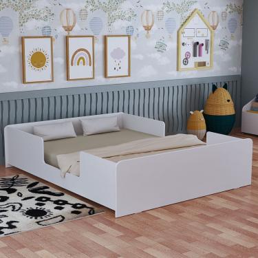 Imagem de Cama Montessoriana Casal Em Mdf Branco Para Quarto Infantil