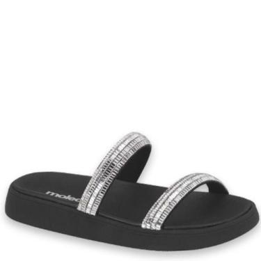 Imagem de Chinelo Papete Feminino Casual Tiras Brilho Moleca 5469.142, 36