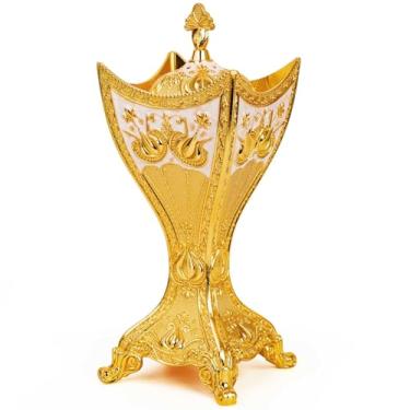 Imagem de Queimador de incenso Bakhoor, suportes de incenso, queimador de incenso de carvão - para ioga, aromaterapia de spa, decoração de escritório e casa, forma de troféu (ouro)