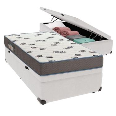 Imagem de Cama Box Solteiro Com Bau Ortobom D33 Light Branco