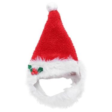 Imagem de Cachecol De Natal Para Animais De Estimação Capacete De Estimação De Natal Cão Gato Animal De Estimação Chapéu De Papai Noel Favor De Festa Animal Gato De Natal Pelúcia Cachorro