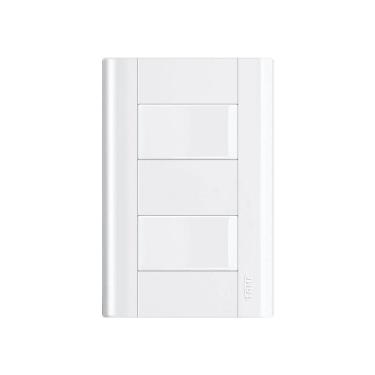 Imagem de Interruptor Simples Duplo Fame Modulare Com Placa 4x2 Branco