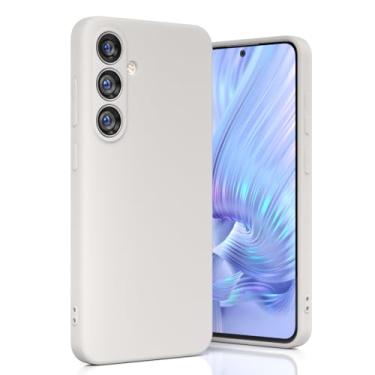 Imagem de Boaixiaen Compatível com Samsung Galaxy S24 FE, capa de telefone à prova de choque de silicone líquido fino macio TPU com proteção total à prova de choque para Galaxy S24 FE 5G de 6,7 polegadas (pedra