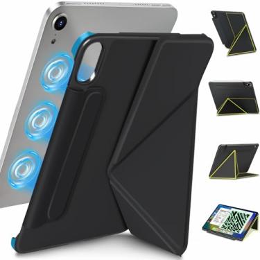 Imagem de Wonzir Capa para iPad mini 7 A17 Pro (2024), iPad mini 7ª/6ª capa magnética fina e poderosa, 4 ângulos estandibg, capa com suporte vertical, com ativar/hibernar automaticamente e com suporte para