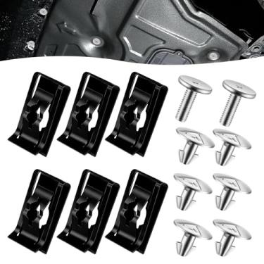 Imagem de AMZAUTO 14 peças de clipes de carro com proteção contra respingos de motor, parafusos de pino de tampa do motor inferior, parafusos de proteção contra respingos compatíveis com Honda Accord Civic CRV