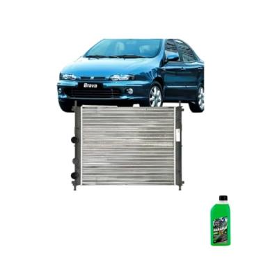 Imagem de Kit Radiador Brava 1.6 16V 2000/2001 Com Ar-Condicionado + Aditivo Paraflu Verde 1L
