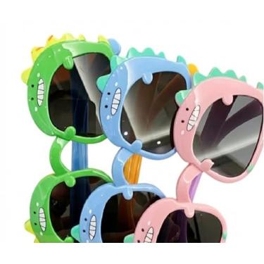 Imagem de Óculos de Sol Infantil de Dinossauro – Proteção UV400, Armação Flexível e Inquebrável Proteção Solar Festa (VERDE)
