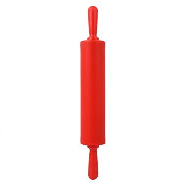 Imagem de Phefop Rolo de Silicone Colorido, Material de Qualidade Alimentar, Aderência Confortável, Perfeito para Pizza e Massa de Biscoito, Fácil de Limpar e Usar por Padeiros Domésticos (Vermelho)