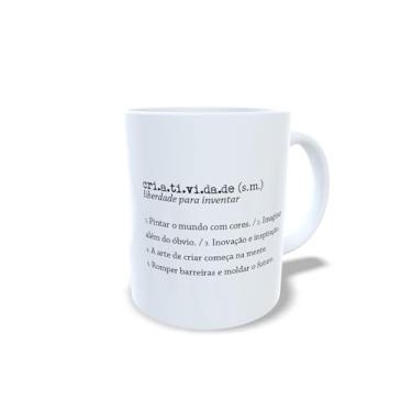 Imagem de Caneca de Cerâmica 325 ml Dicionário do Coração, Reflexão, Branca, com Frase Inspiracional (13530)