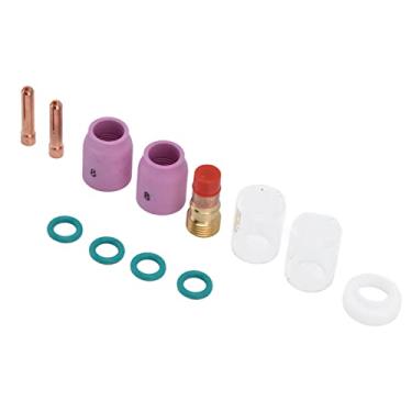Imagem de YWBL-WH 12 Unidades de Copo de Vidro para Soldagem TIG, Lente de Gás, Kit de Conjunto de Pinça de Bico de Cerâmica, Material de Cobre Cerâmico de Vidro Premium, Baixa Expansão Térmica, Alta