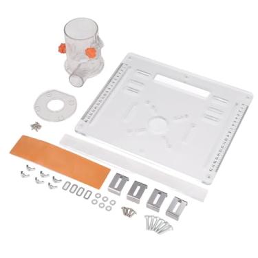 Imagem de Cryfokt Placa de Inserção de Mesa de Roteador Transparente Ajustável para Máquina de Corte de Madeira Com Tampa contra Poeira, Adequada para Cortadores de 4 Polegadas, para Mini Mesa de Serra
