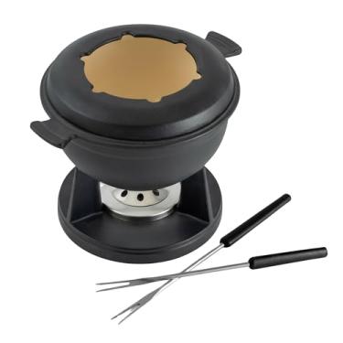 Imagem de Swissmar F66542 Lucerna Conjunto de fondue de ferro fundido com 10 peças, preto fosco