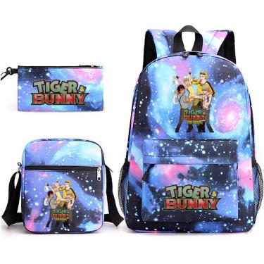 Imagem de Conjunto de mochilas Tigers Bunnys Cartoon Kids School Nylon
