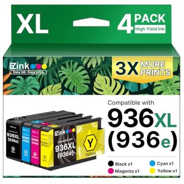 Imagem de E-Z Ink Cartuchos de tinta 936XL 936e 936 para impressoras HP de substituição para cartuchos de tinta HP 936, pacote combo funciona com OfficeJet Pro 9125e 9120e 9730e 9130 9135e 9122e 9128e 9110b