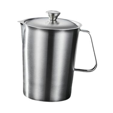 Imagem de FytStycale Copo medidor de aço inoxidável com alça, jarra de grande capacidade para espuma, ideal para chá, expresso, confeitaria e latte art, 2000ml