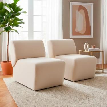 Imagem de Kit 2 Poltronas Decorativa Para Sala Recepção Manicure Consultório Zoe Suede (Bege)