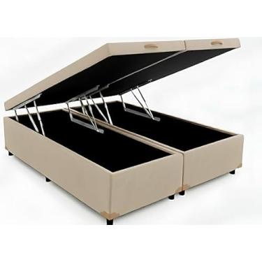Imagem de Cama Box Bau Queen 79 Bipartida Blindada Resistente (Corino Bege)
