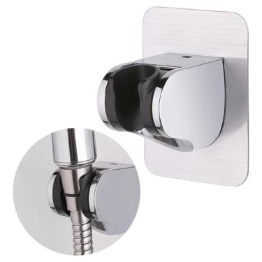 Imagem de Suporte Adesivo para Ducha Higiênica de Mão Chuveirinho Cromado, Instalação Sem Furos, Suporte de Parede Universal Ajustável