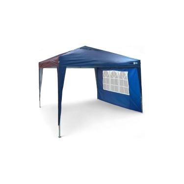 Imagem de Parede para Gazebo 3x3m, Poliéster 190T Impermeável, Cinza, com Porta Zíper, Janelas com Tela Mosquiteiro, Bolsos Internos, 300x300x185cm