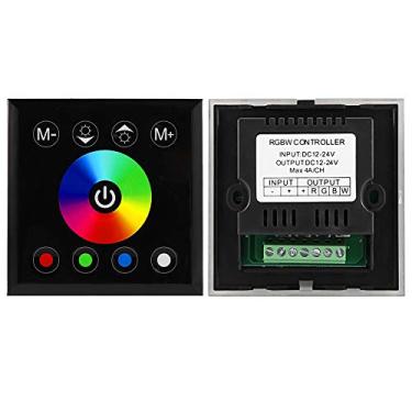 Imagem de ZAWELIYO Controlador de Painel de Toque, Interruptor de Dimmer LED de Toque Capacitivo Com Escurecimento Rico e Ajuste de Cor, para Luz de Tira LED DC12-24V (Preta)