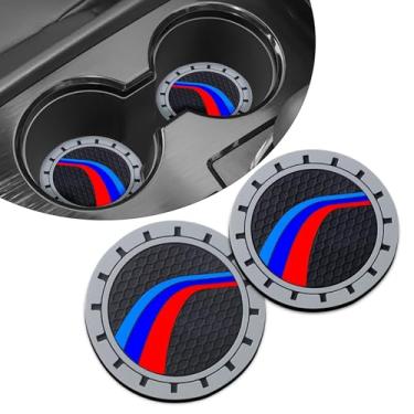 Imagem de Erivis 2 peças de porta-copos de carro para Nissan Rogue Sentra Pathfinder Altima Kicks Frontier Versa acessórios, porta-copos de silicone antiderrapante com logotipo esportivo fluindo em 3 cores, 7