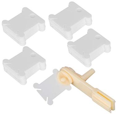 Imagem de Cuofyunl 120 peças placa enroladora de ponto cruz enrolador de fio com manivela manual acessórios de costura faça você mesmo