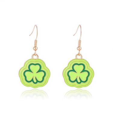 Imagem de Brincos femininos do Dia de São Patrício, trevo da sorte, trevo da sorte, trevo, folha verde, pingente para o dia de São Patrício, acessórios para presentes, Medium, Metal, Sem pedra preciosa
