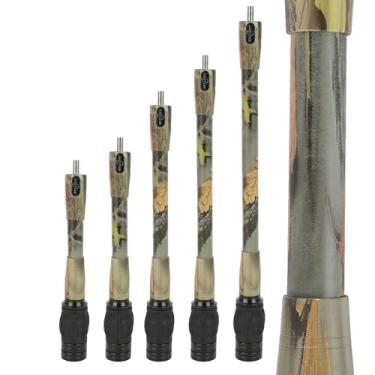 Imagem de HNZMDY Estabilizador de arco para arco composto, barra Blance de fibra de carbono de 15,2 cm, 20,3 cm, 25,4 cm, 30,5 cm, 38 cm, sistema de amortecimento e kit de pesos de amortecedor (30,5 cm