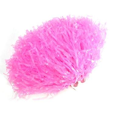 Imagem de Cryfokt Pompons para Líderes de Torcida, Duráveis ​​e Elásticos para Jovens, Time de Torcida, Estádio, Festa, 2 Peças, Vermelho, para Crianças (Rosa)