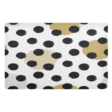 Imagem de Tapetes de porta internos fofos de bolinhas pretas absorventes para cães, tapetes de porta para entrada interna, decoração de varanda frontal