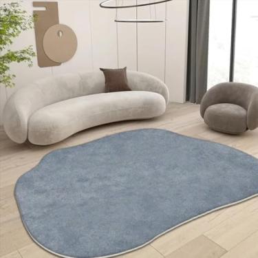 Imagem de Tapete irregular para sala de estar, decoração moderna, tapete grande para sofá, quarto, cabeceira, tapete felpudo e macio para chão (2,6 x 5,2 pés (80 x 160 cm)/TS021-flanela-12)