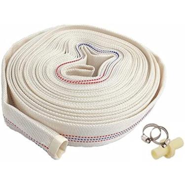 Imagem de Mangueira De Retrolavagem De Piscina, Reforçada Para Serviço Pesado, Mangueira De Descarga De Água Plana De Lona, ​​para Bomba De Filtro De Piscina, Com 2 Braçadeiras,1 Pol./25 Mm-20 M,YUYANAIAI