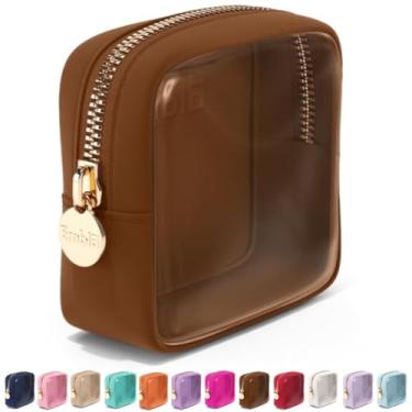 Imagem de Embla Clear Cosmetic Bag Mini Big Makeup Bag Women Clear Pouch Cosmetics Bags Zipper Cute Pouches Make Up Travel Toiletry Essentials Preppy Pink Purse Organizer Bags (Chocolate, Mini)