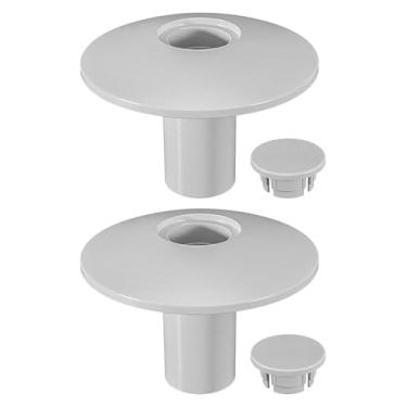 Imagem de MQLPXI 2 peças de proteção de soquete de âncora de piscina para escadas e corrimões, para soquetes de âncora de enchimento e cobertura durante a remoção da escada ou da trilha, cinza