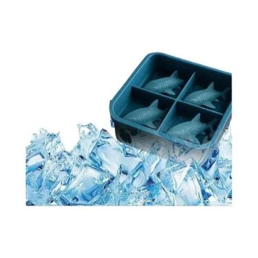 Imagem de Forma De Gelo Criativa Em Silicone De Tubarão 3D Para Whisky, Bandeja 