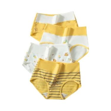 Imagem de Conjunto De Calcinhas De Algodão De Cintura Alta Para Mulheres, Modela