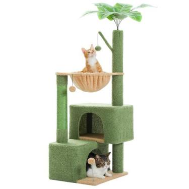 Imagem de Árbol para Gatos PURRPURCAT Verde 114 cm con 2 Condominios, Hamaca y J