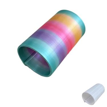 Imagem de Rolo de lona de arte de diamante - tubo de armazenamento de rolo de lona para vários tamanhos, para projetos de ponto cruz de pintura de strass (arco-íris)