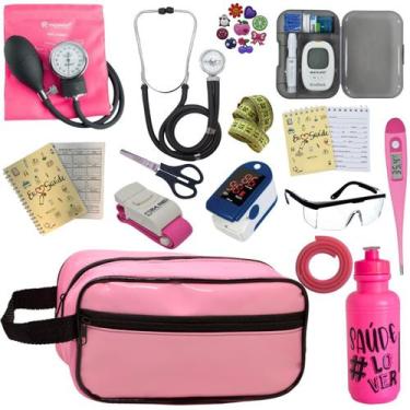 Imagem de Kit Enfermagem Aparelho Pressão Esteto Necessaire Completa - P.A. MED,