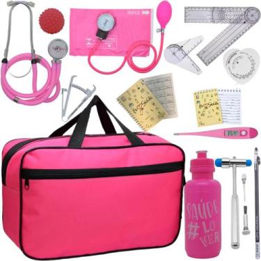 Imagem de Kit Bolsa Fisioterapia Acadêmico Martelo Buck Goniômetro Fita Imc - In