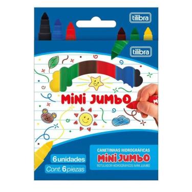 Imagem de Canetinha Hidrográfica Mini Jumbo 6 Cores Tilibra
