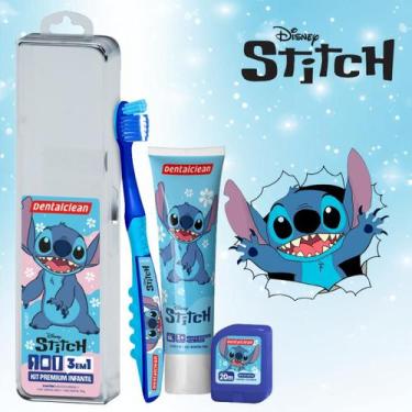 Imagem de Dentalclean infantil stitch estojo+escova+fio+gel dental 20m, AZUL