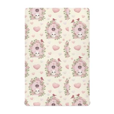 Imagem de SEHANY Lençol de berço de coelho fofo para meninos e meninas, macio, respirável, elástico, lençol com elástico padrão para bebês de 27 x 99 cm
