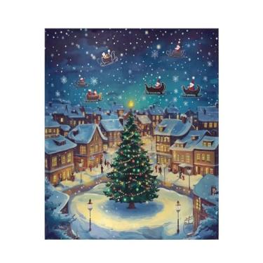 Imagem de Blueangle Cobertor de desenho animado Snow Town, supermacio, quente, aconchegante, leve para todas as estações, cobertor de lã para cama ou sofá, fácil de cuidar (127 x 152 cm) #161