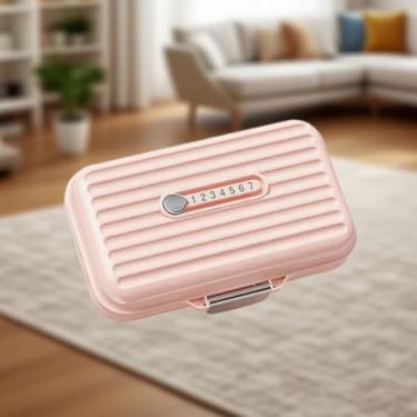 Imagem de Organizador semanal de comprimidos de viagem, estojo portátil de 7 dias, caixa de medicamentos compacta rosa para pílulas, suplementos e vitaminas