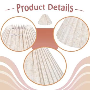 Imagem de Bothyi Abajur plissado para luminária de mesa, leve, estilo nórdico moderno, removível, para mesa de cabeceira ou sala de jantar, 54 Pregas