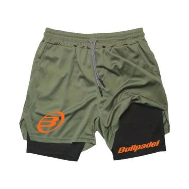 Imagem de Bermuda Esportiva Masculina 2 Em 1 Respirável De Camada Dupla Para Cor